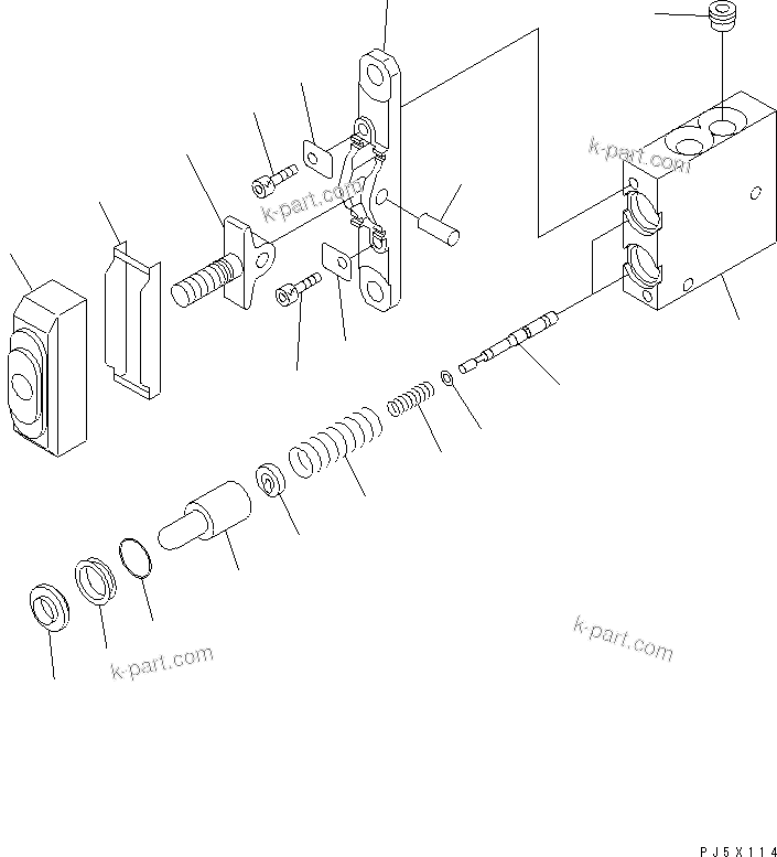 Komatsu parts book diagram for PC27MR-2-B S/N 15001-UP: PPC VALVE (FOR BOOM SWING AND ATTACHMENT)