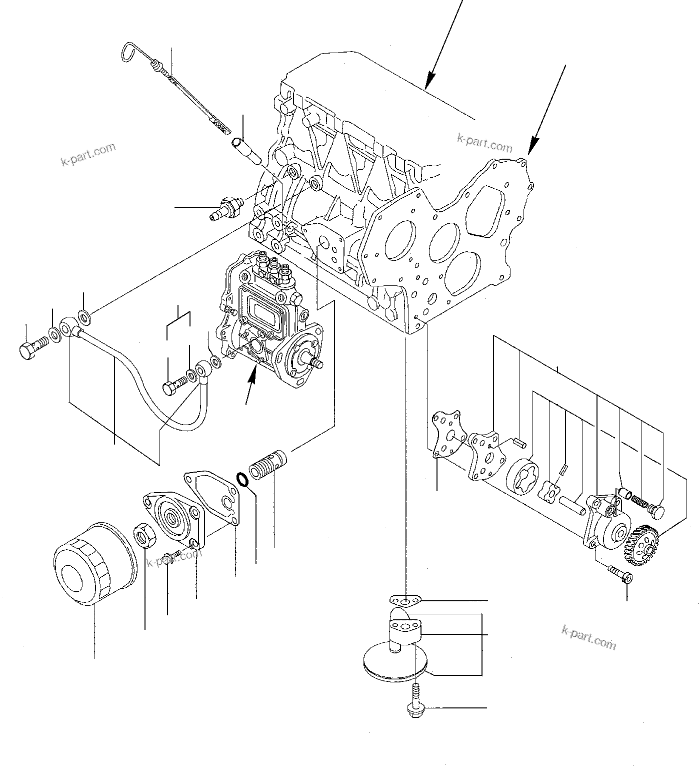 Komatsu parts book diagram for PC27R-8 S/N F31103-Up: LUBRICATING OIL PUMP
