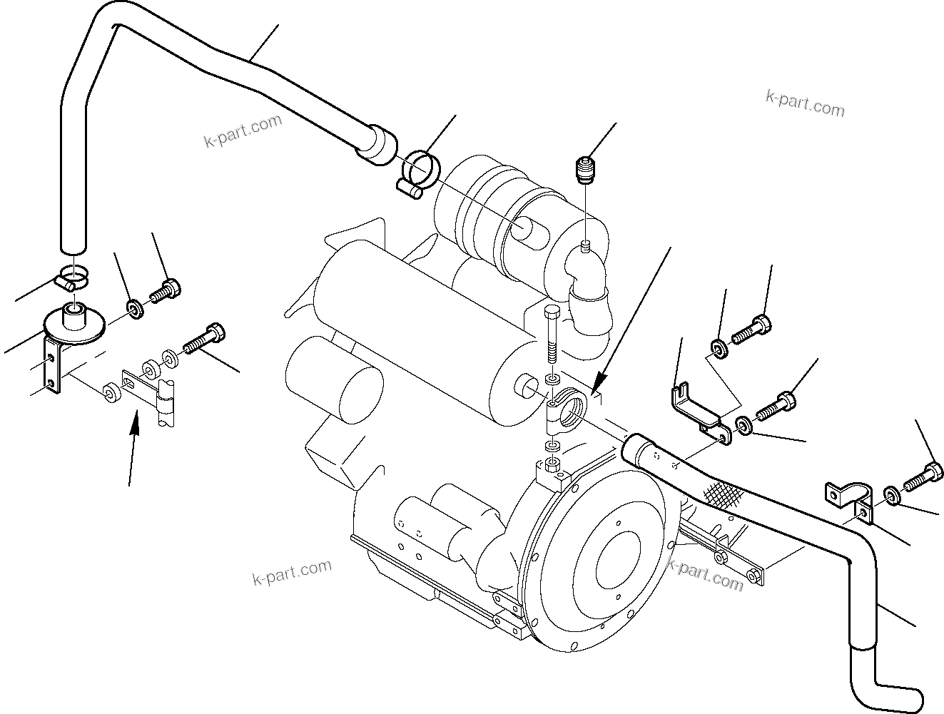 Komatsu parts book diagram for PC27R-8 S/N F31103-Up: AIR SUCTION - MUFFLER