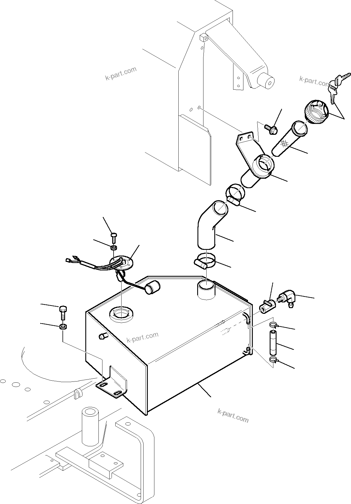 Komatsu parts book diagram for PC27R-8 S/N F31103-Up: FUEL TANK