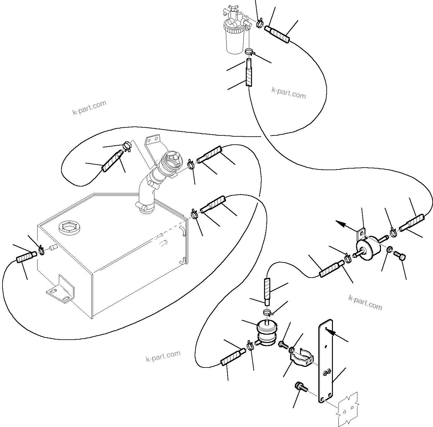 Komatsu parts book diagram for PC27R-8 S/N F31103-Up: FUEL PIPING
