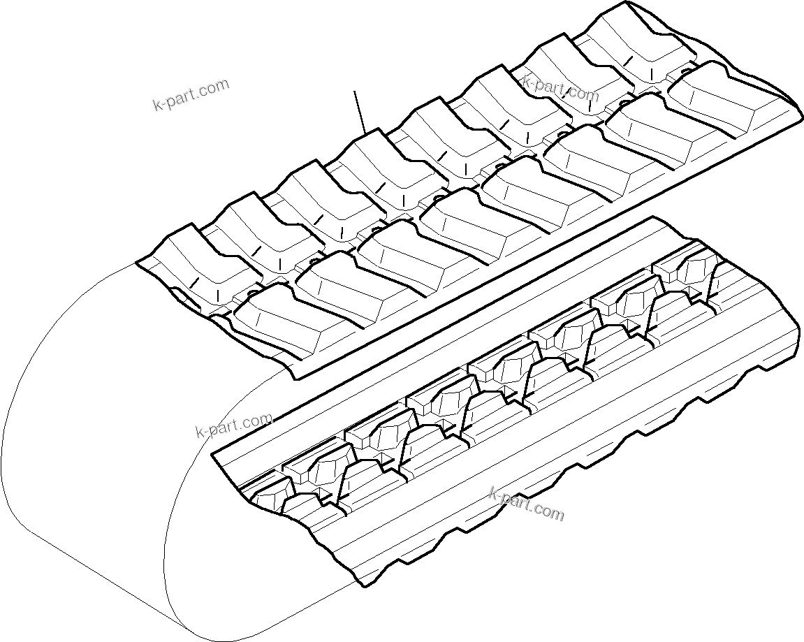 Komatsu parts book diagram for PC27R-8 S/N F31103-Up: RUBBER SHOE