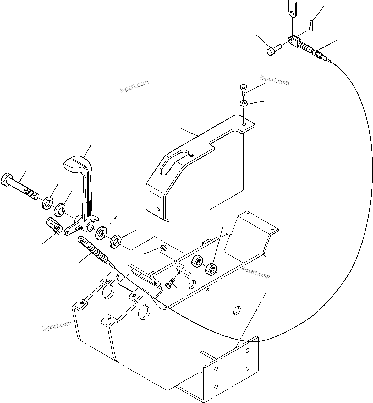 Komatsu parts book diagram for PC27R-8 S/N F31103-Up: FUEL CONTROL LEVER