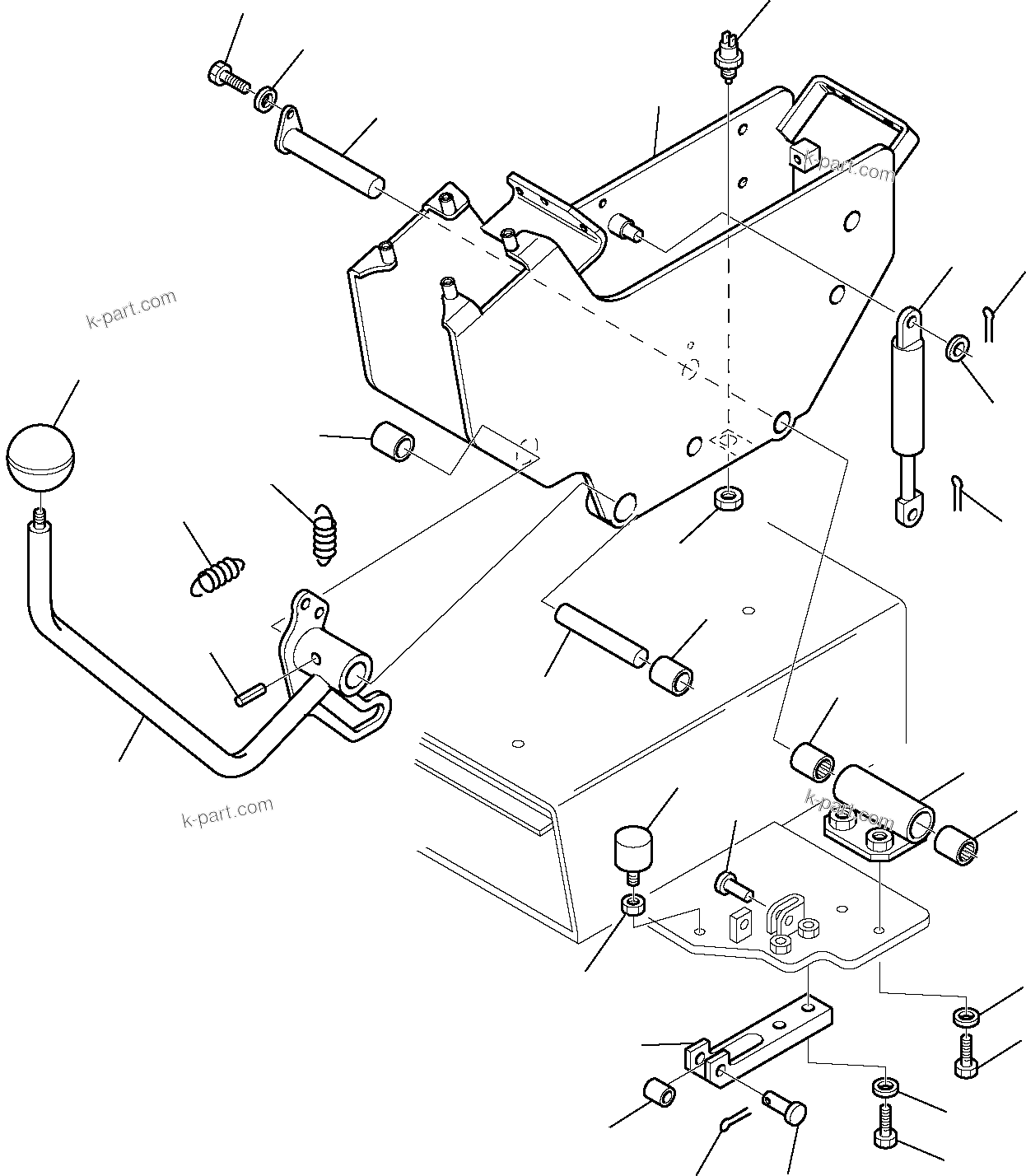 Komatsu parts book diagram for PC27R-8 S/N F31103-Up: PPC VALVE SUPPORT, L.H.