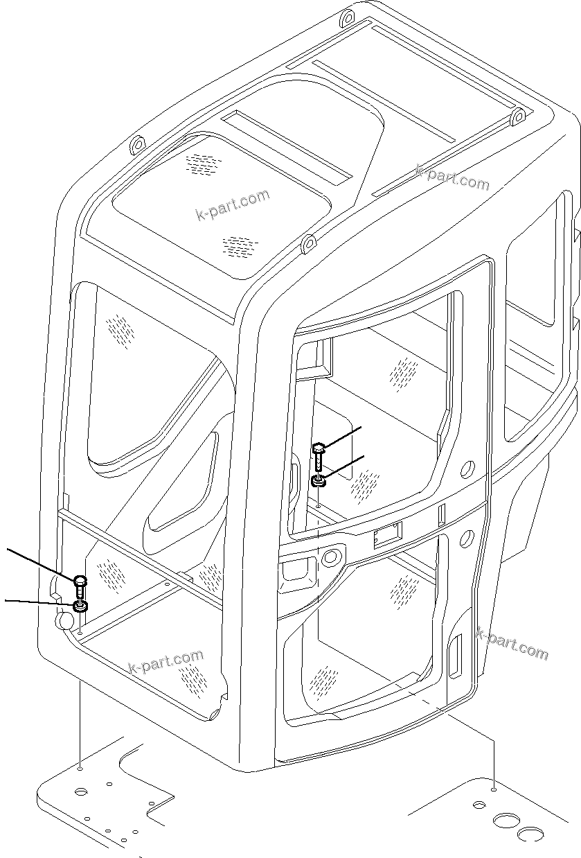 Komatsu parts book diagram for PC27R-8 S/N F31103-Up: CABIN (MOUNTING PARTS)