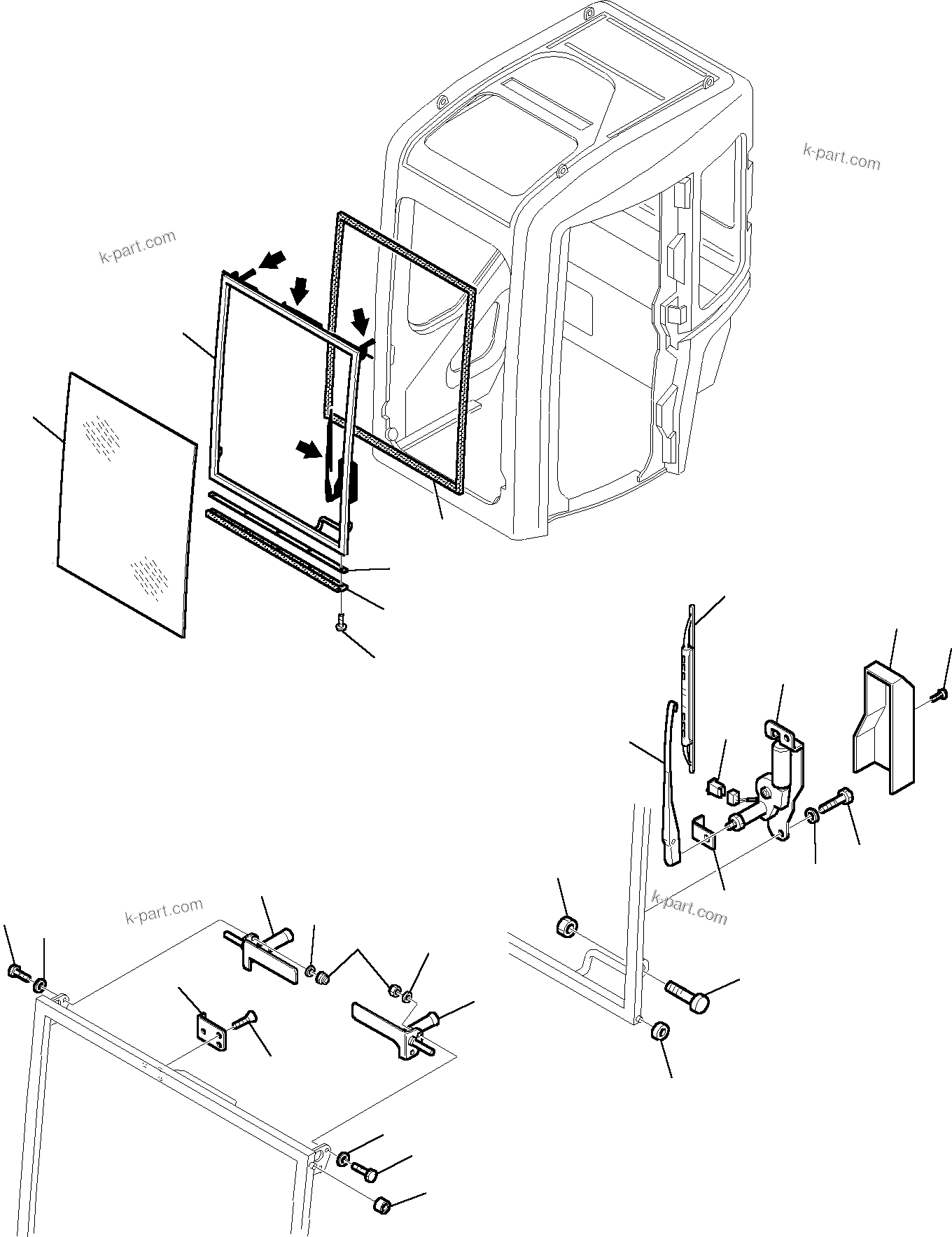 Komatsu parts book diagram for PC27R-8 S/N F31103-Up: CABIN (5/7)