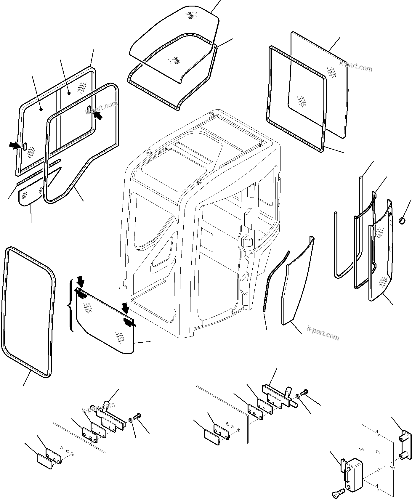 Komatsu parts book diagram for PC27R-8 S/N F31103-Up: CABIN (6/7)