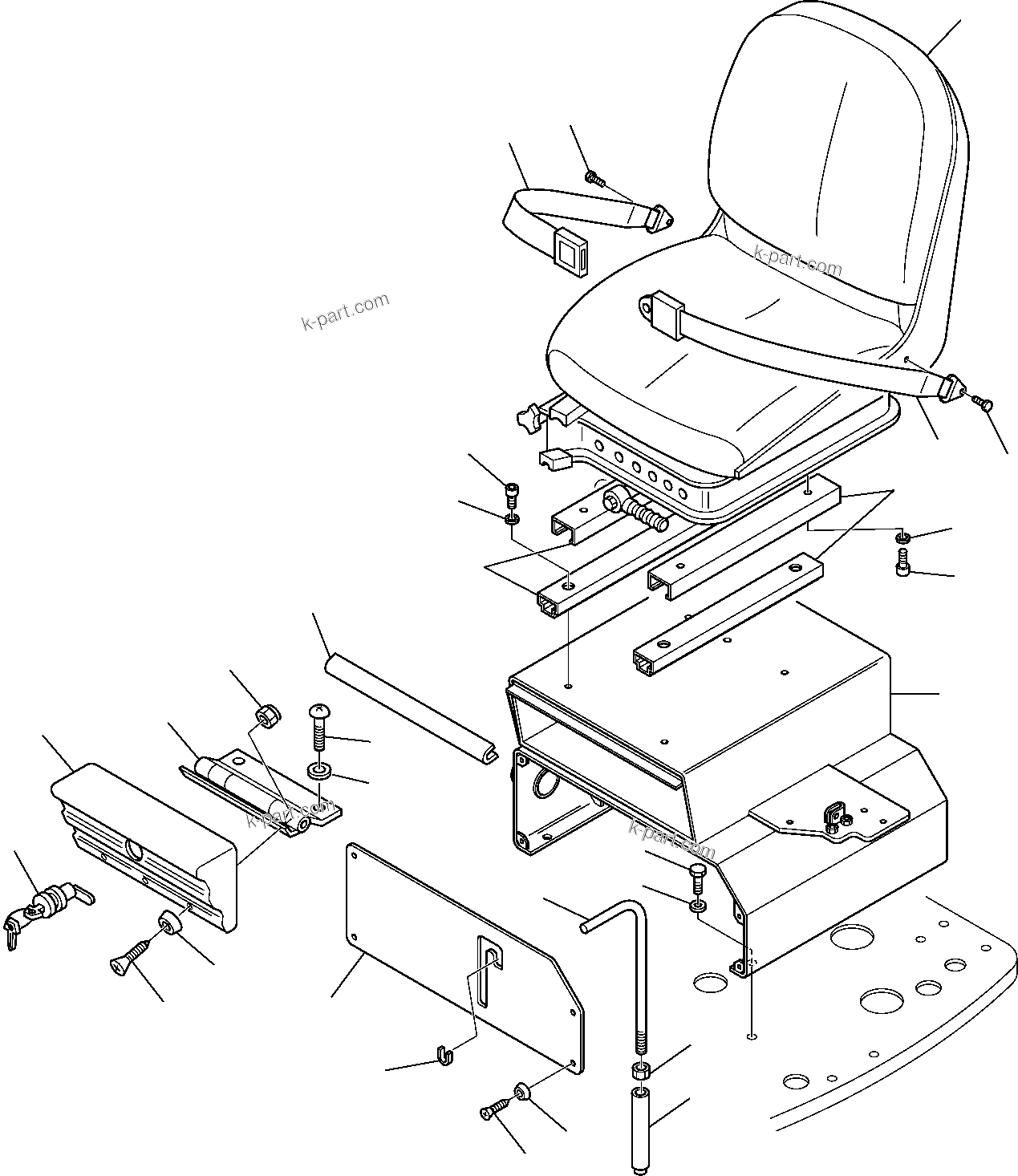 Komatsu parts book diagram for PC27R-8 S/N F31103-Up: OPERATOR'S SEAT (FOR CANOPY)