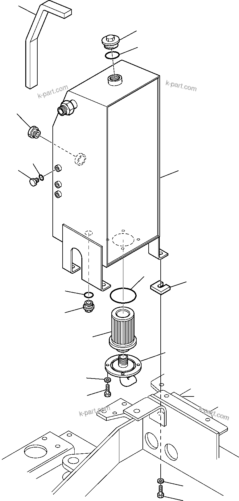 Komatsu parts book diagram for PC27R-8 S/N F31103-Up: HYDRAULIC TANK