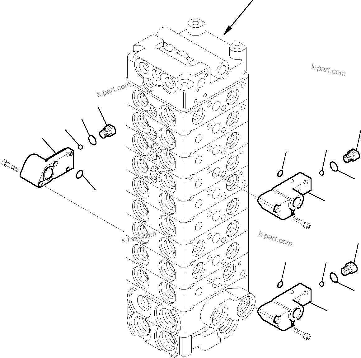 Komatsu parts book diagram for PC27R-8 S/N F31103-Up: CONTROL VALVE (4/12)