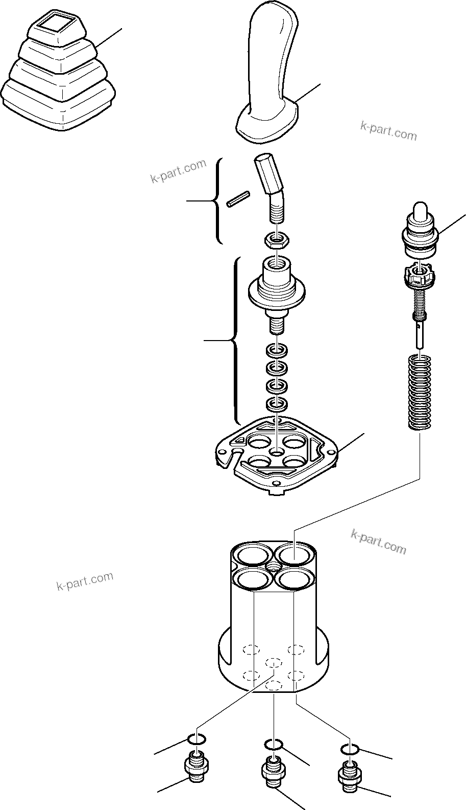 Komatsu parts book diagram for PC27R-8 S/N F31103-Up: PPC VALVE, L.H.
