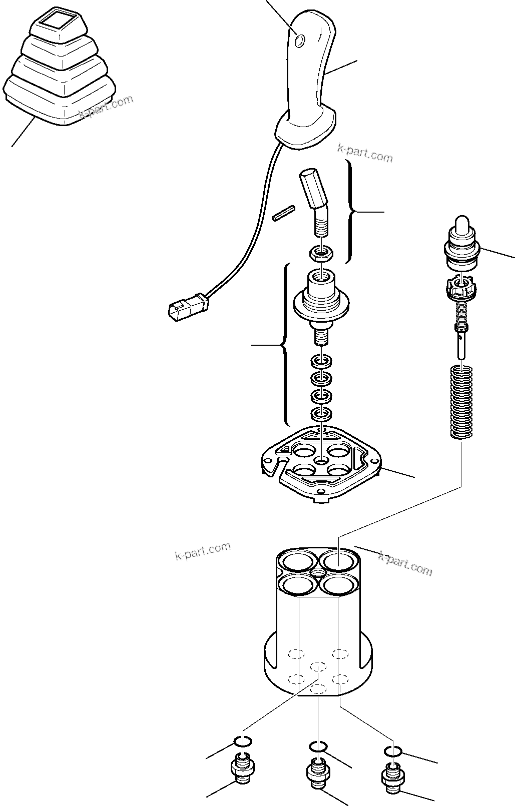 Komatsu parts book diagram for PC27R-8 S/N F31103-Up: PPC VALVE, R.H.
