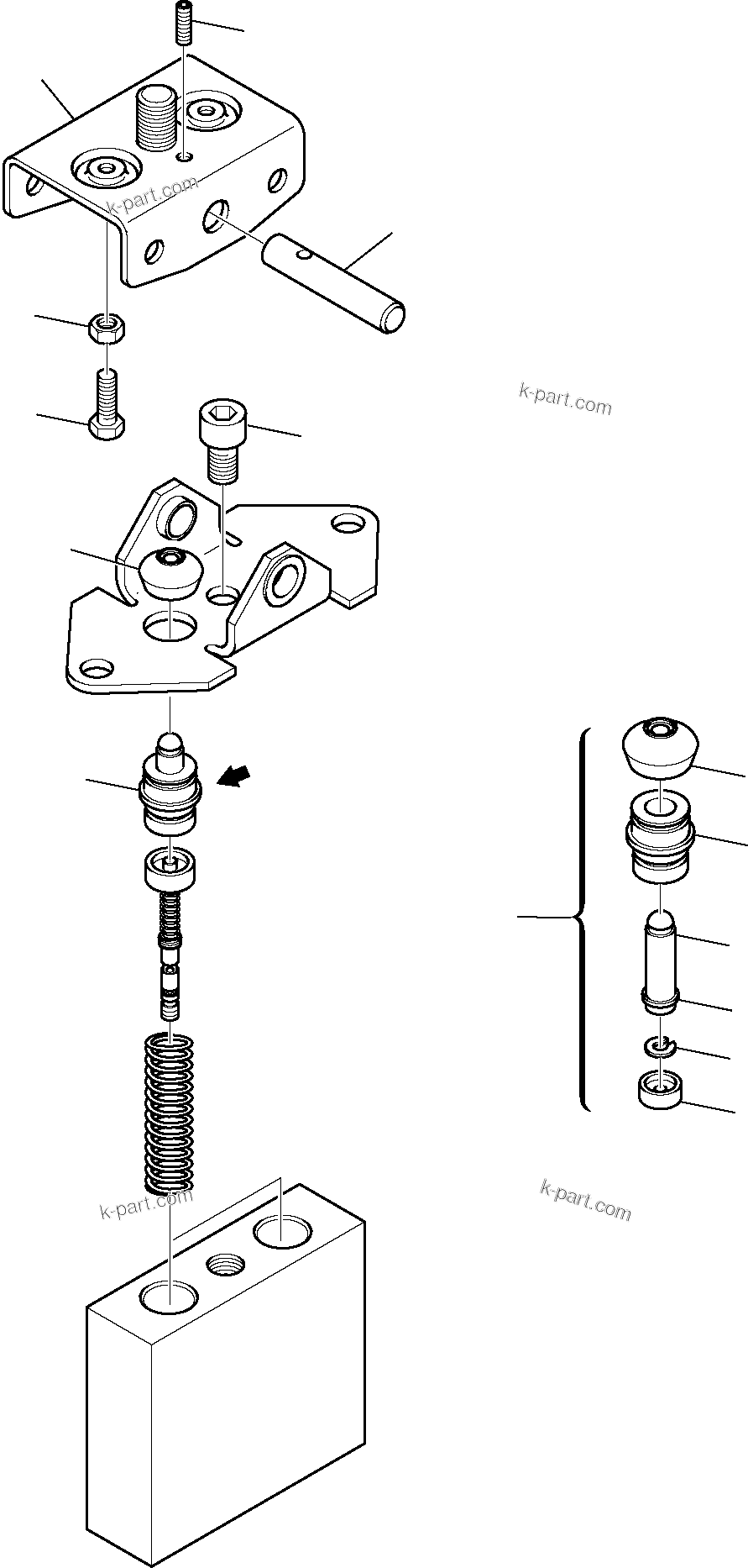 Komatsu parts book diagram for PC27R-8 S/N F31103-Up: PPC VALVE (ATTACHMENT)