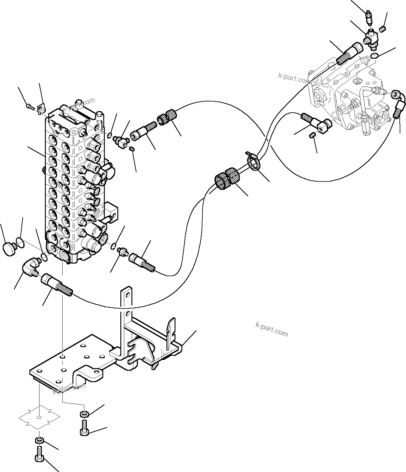Komatsu parts book diagram for PC27R-8 S/N F31103-Up: HYDRAULIC PIPING (DELIVERY LINE)