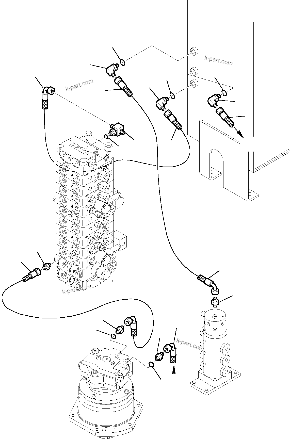 Komatsu parts book diagram for PC27R-8 S/N F31103-Up: HYDRAULIC PIPING (DRAIN LINE)