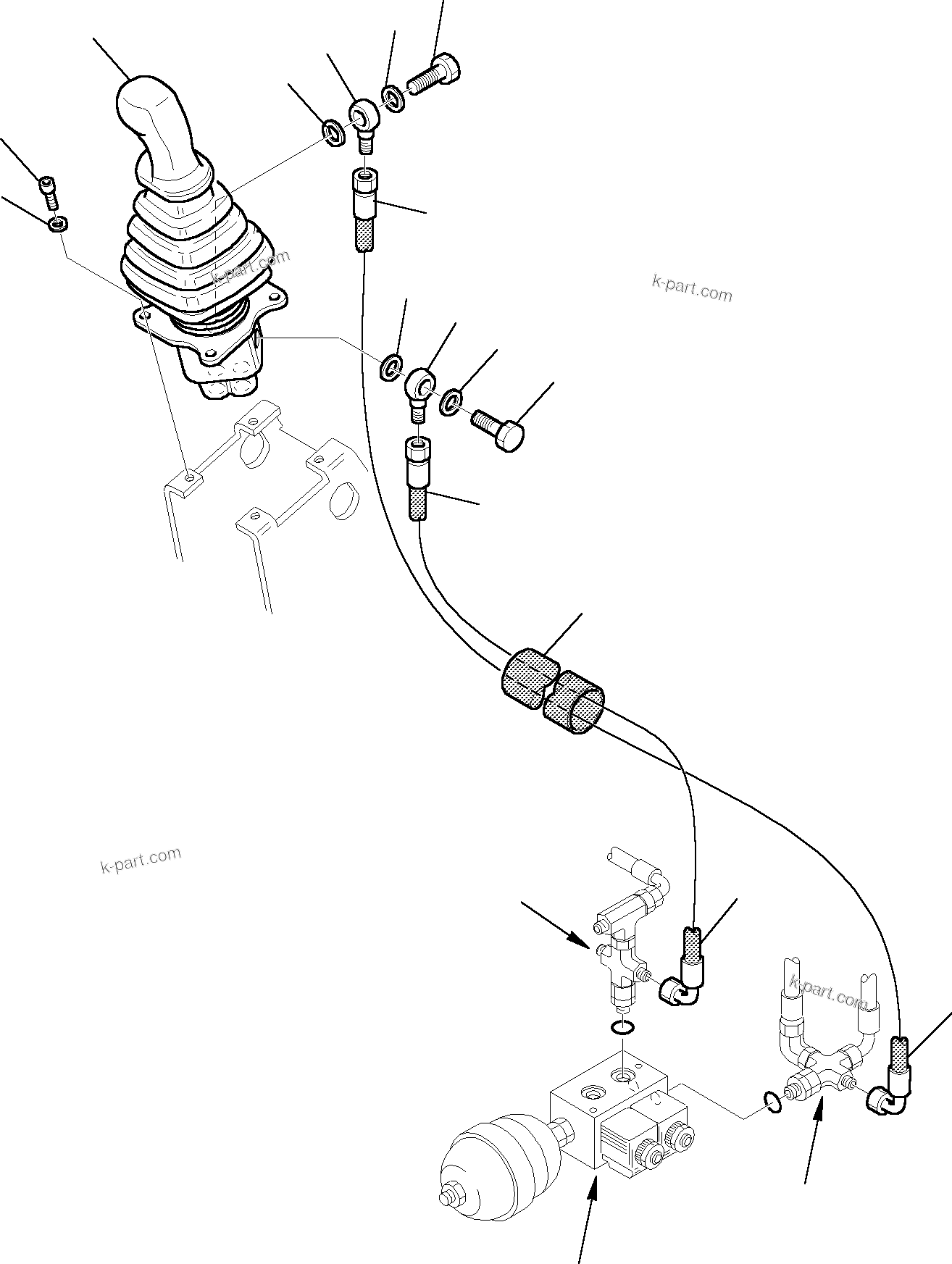 Komatsu parts book diagram for PC27R-8 S/N F31103-Up: HYDRAULIC PIPING L.H. (SERVOCONTROL LINE)