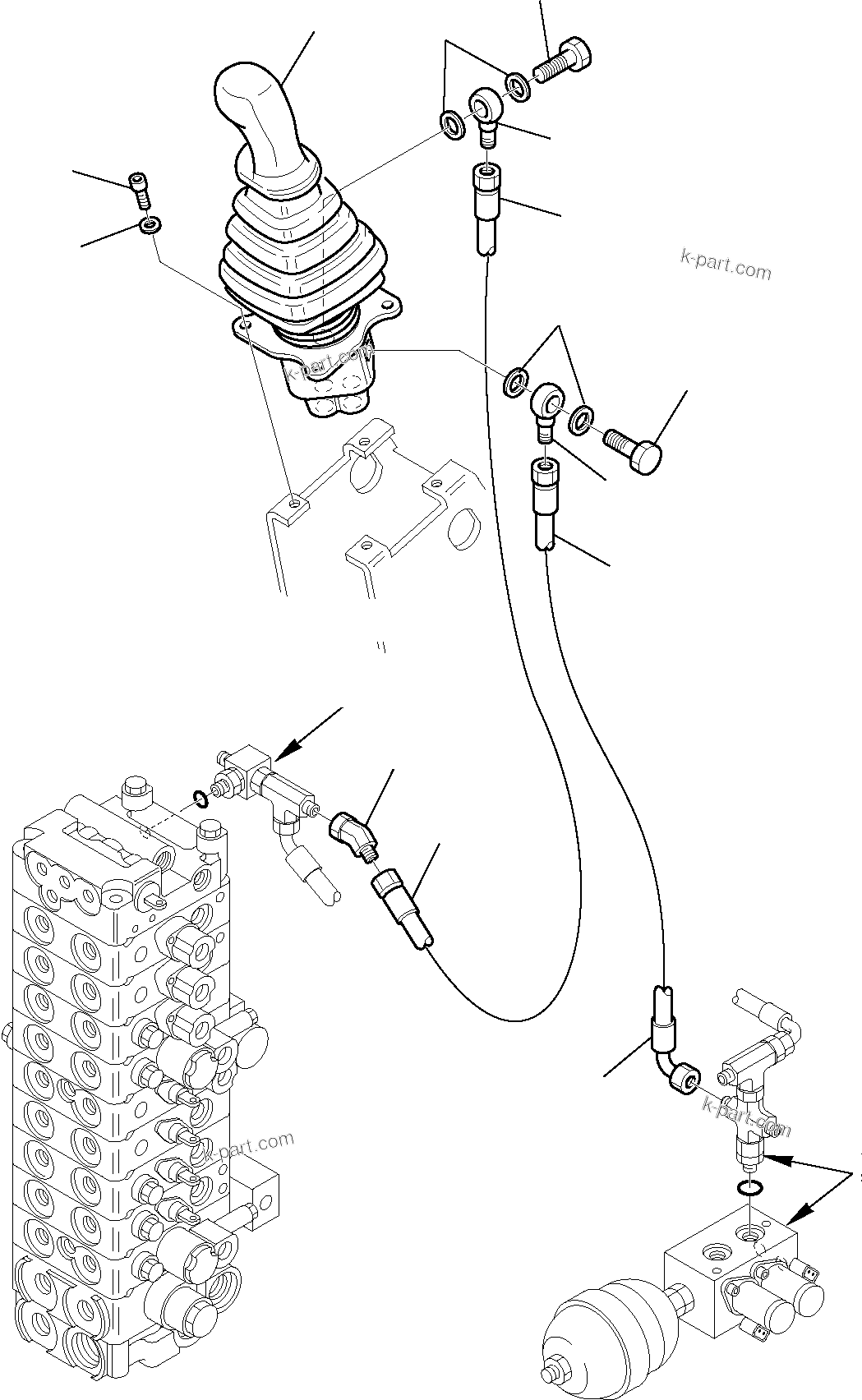 Komatsu parts book diagram for PC27R-8 S/N F31103-Up: HYDRAULIC PIPING R.H. (SERVOCONTROL LINE)