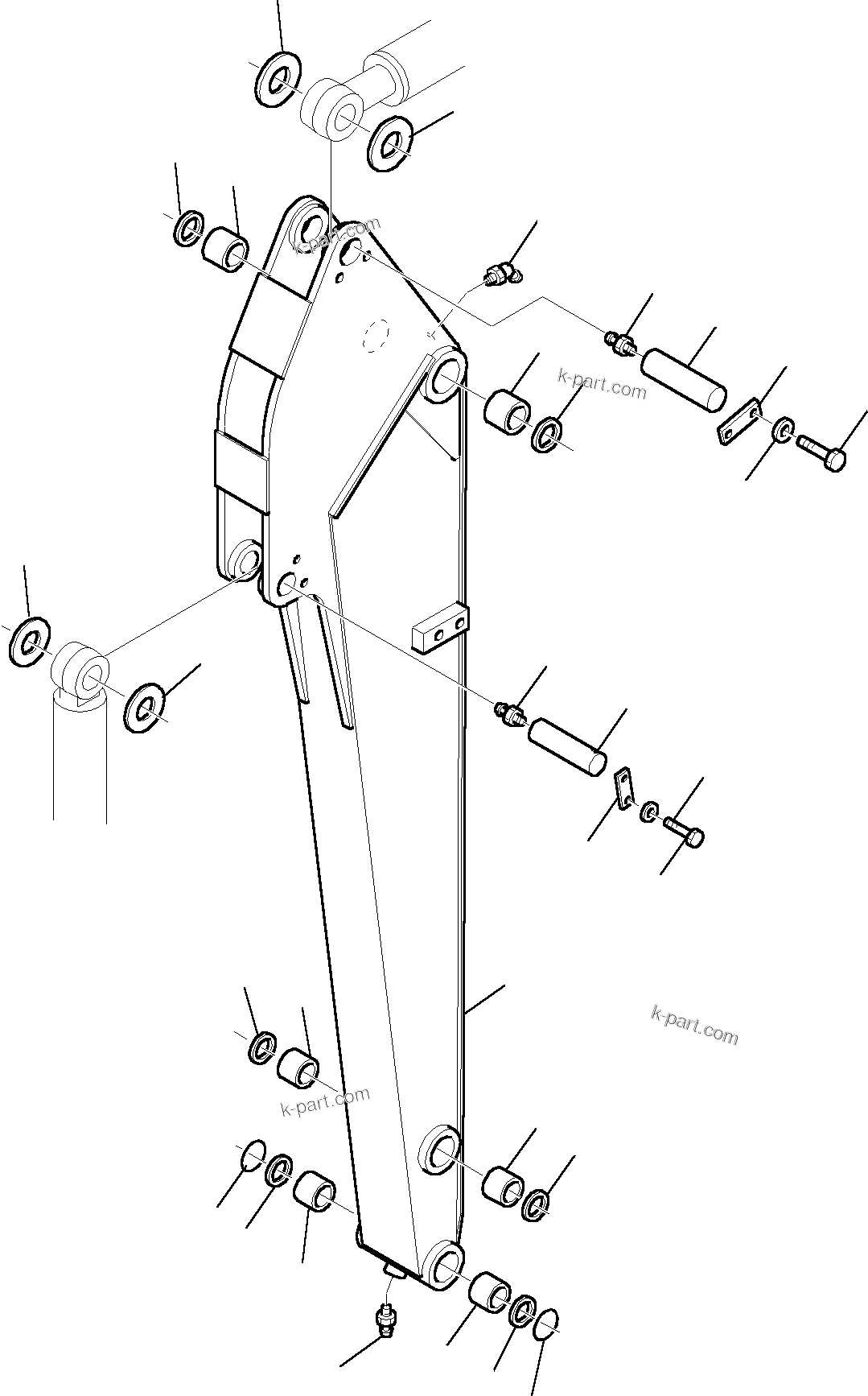 Komatsu parts book diagram for PC27R-8 S/N F31103-Up: LONG ARM