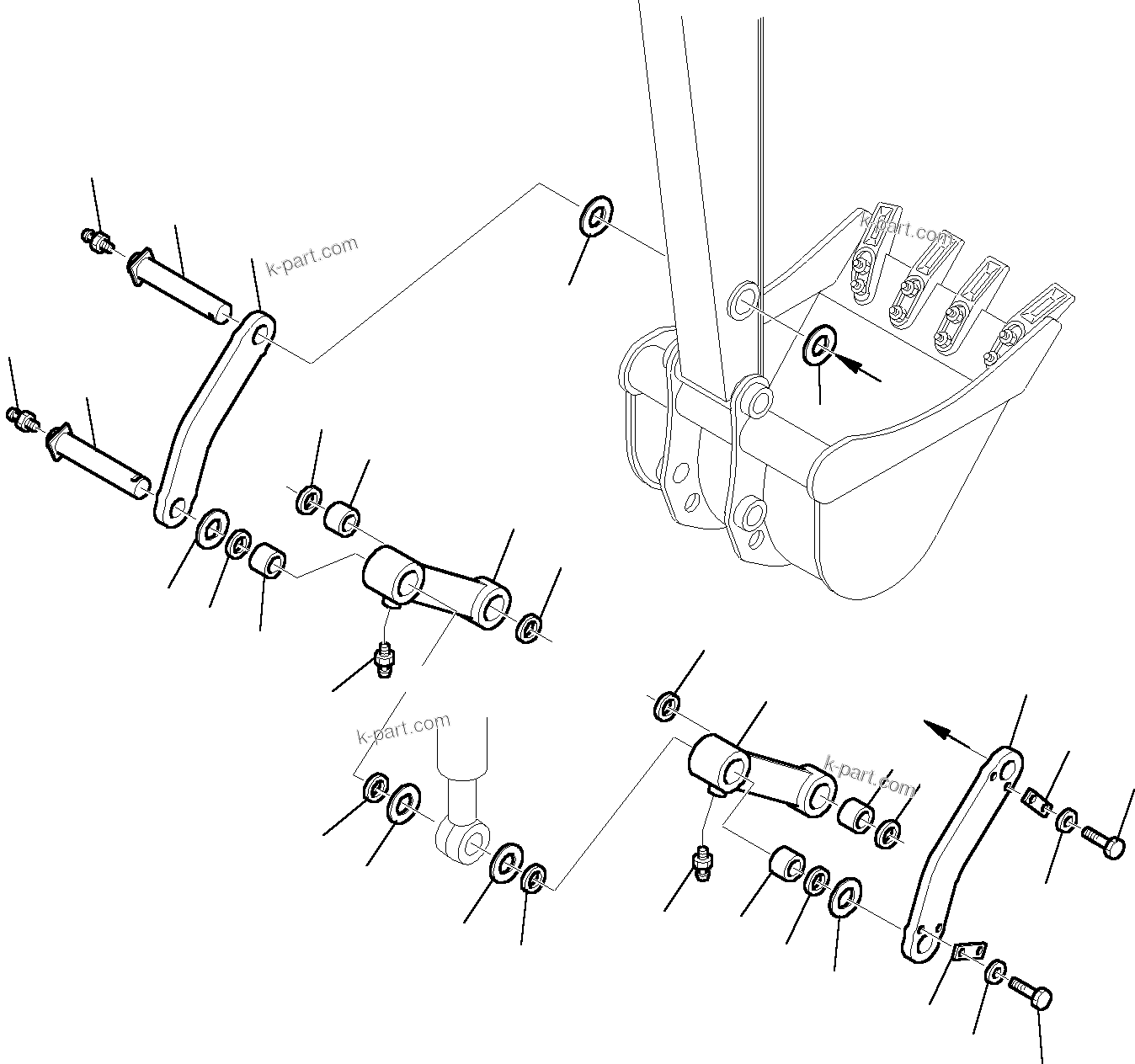 Komatsu parts book diagram for PC27R-8 S/N F31103-Up: BUCKET LINK