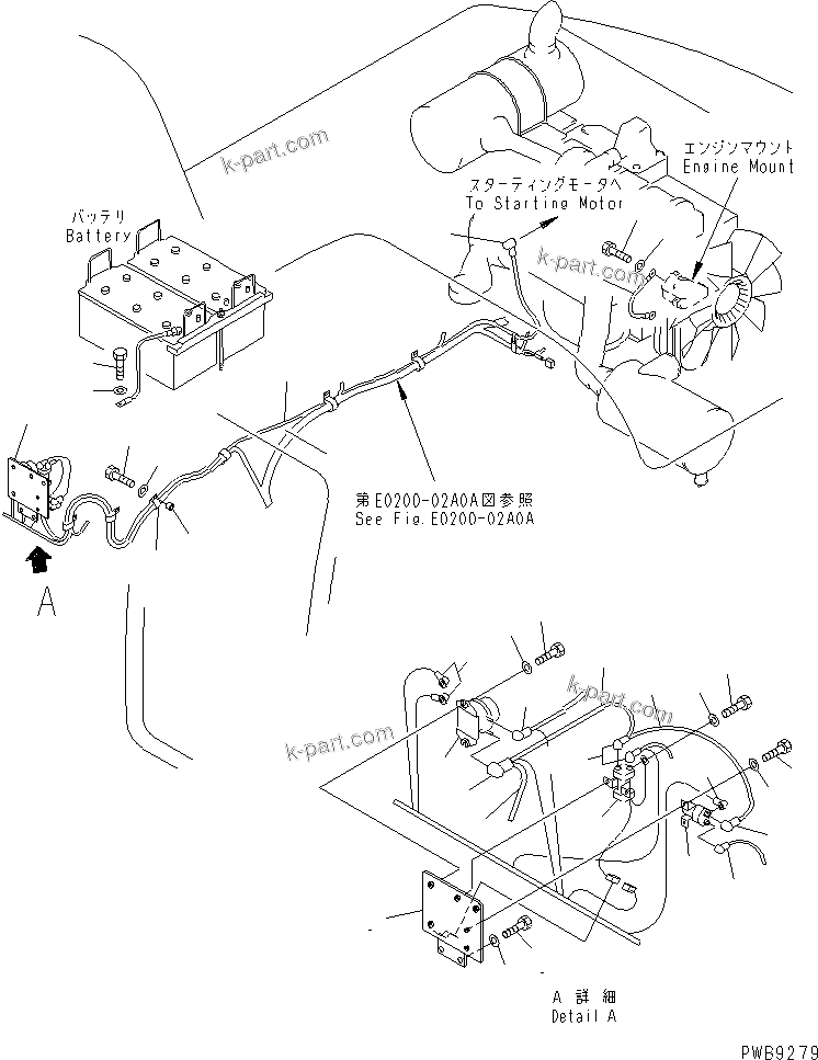 Komatsu parts book diagram for PC290LC-6K S/N K30001-UP: WIRING (1/4)
