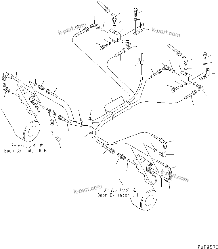 Komatsu parts book diagram for PC290LC-6K S/N K30001-UP: DRIFT PRIVENTIVE (BOOM) (2/2)