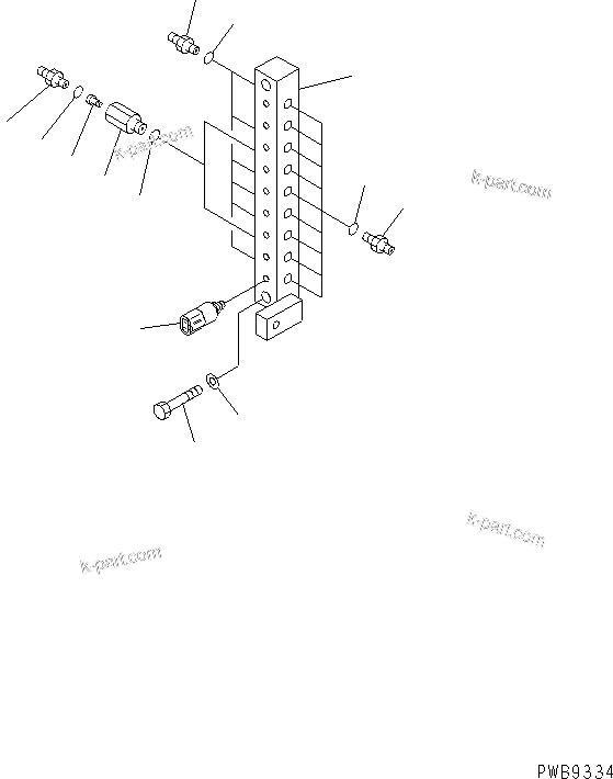 Komatsu parts book diagram for PC290LC-6K S/N K30001-UP: SHUTTLE VALVE (CONNECTING PARTS) (WITH SENSOR)