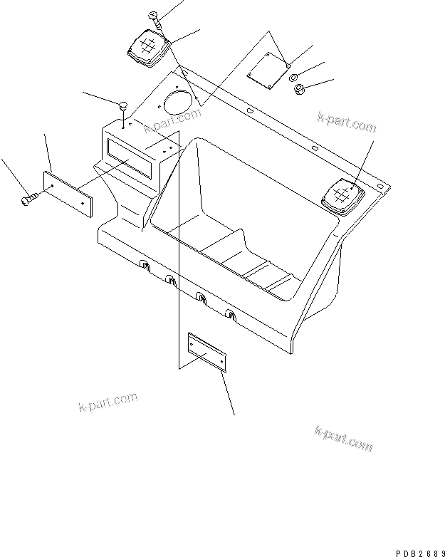 Komatsu parts book diagram for PC290LC-6K S/N K30001-UP: SEAT REAR COVER (RADIO LESS)(#K30001-K34000)