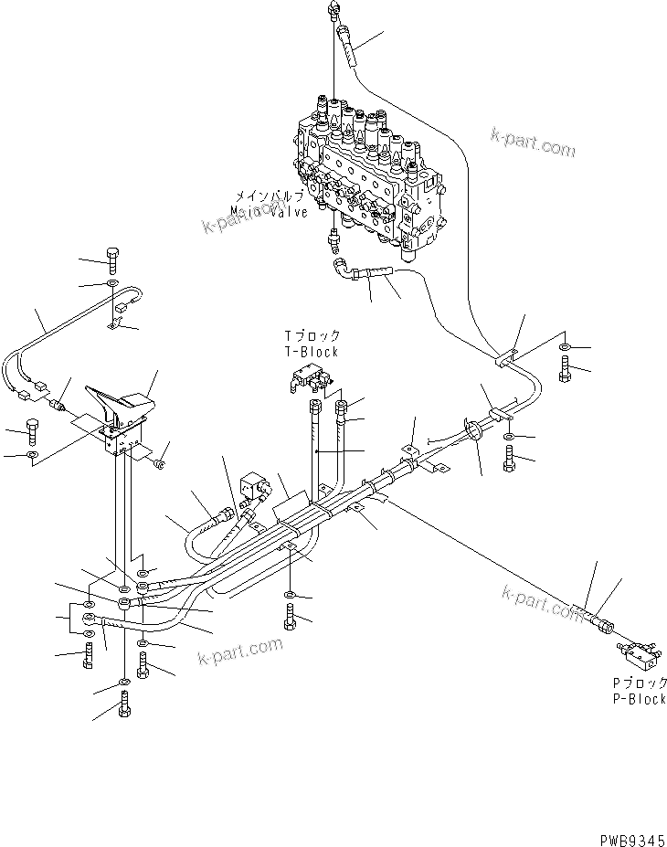 Komatsu parts book diagram for PC290LC-6K S/N K30001-UP: ATTACHMENT PPC LINE (EPC) (1 ACTUATOR) (1/4)