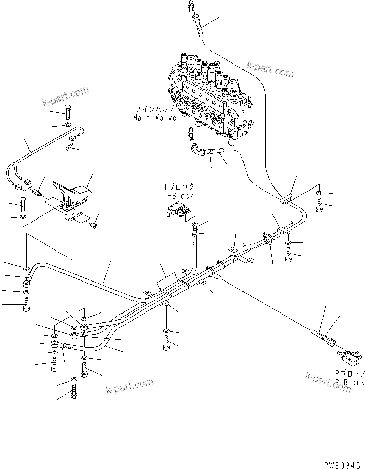 Komatsu parts book diagram for PC290LC-6K S/N K30001-UP: ATTACHMENT PPC LINE (1 ACTUATOR) (1/2)