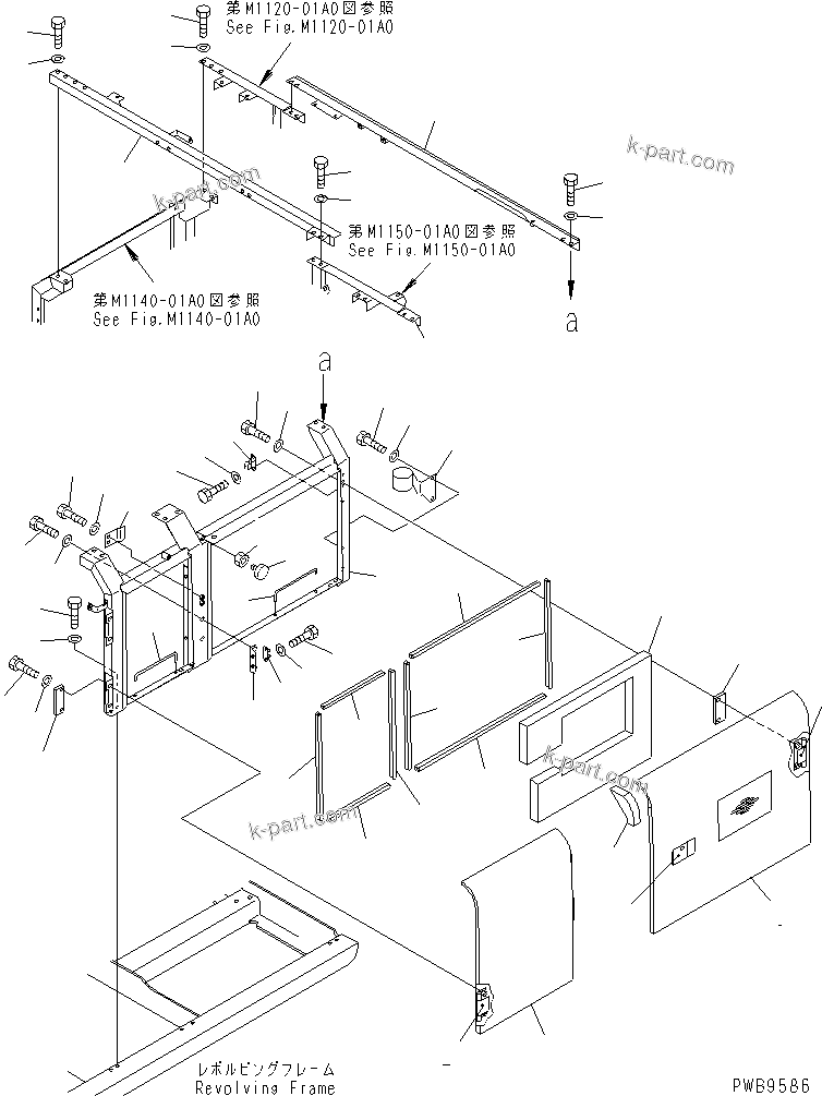 Komatsu parts book diagram for PC290LC-6K S/N K30001-UP: LEFT SIDE DOOR (DOOR) (MACHINE CAB)(#K30001-K34000)