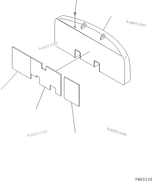 Komatsu parts book diagram for PC290LC-6K S/N K30001-UP: COUNTER WEIGHT (SLING)(#K30001-K30351)