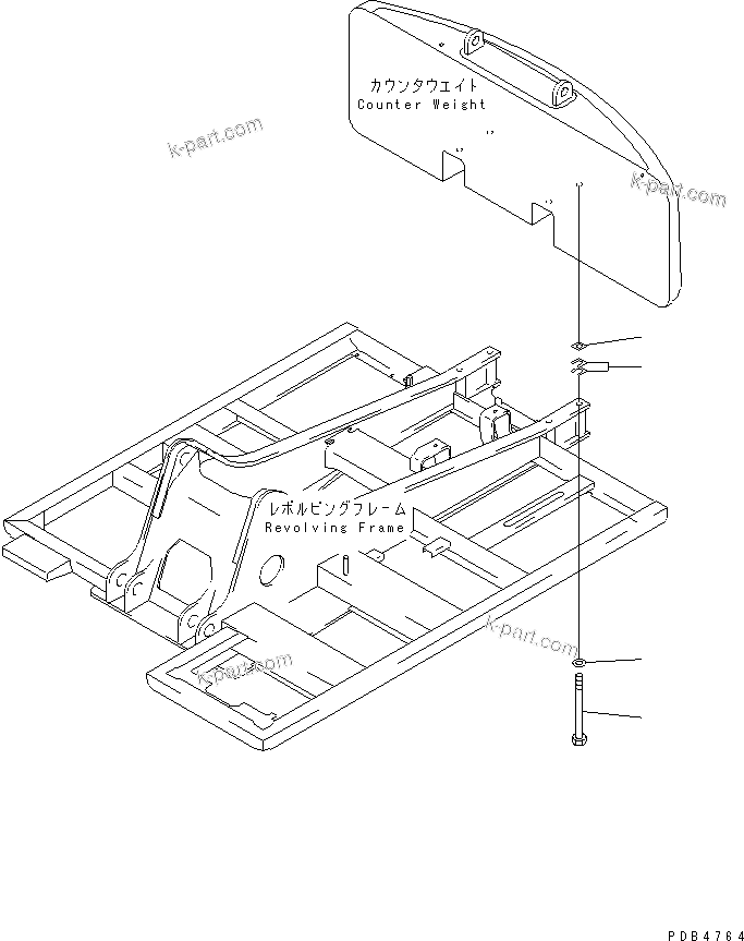 Komatsu parts book diagram for PC290LC-6K S/N K30001-UP: COUNTER WEIGHT MOUNTING