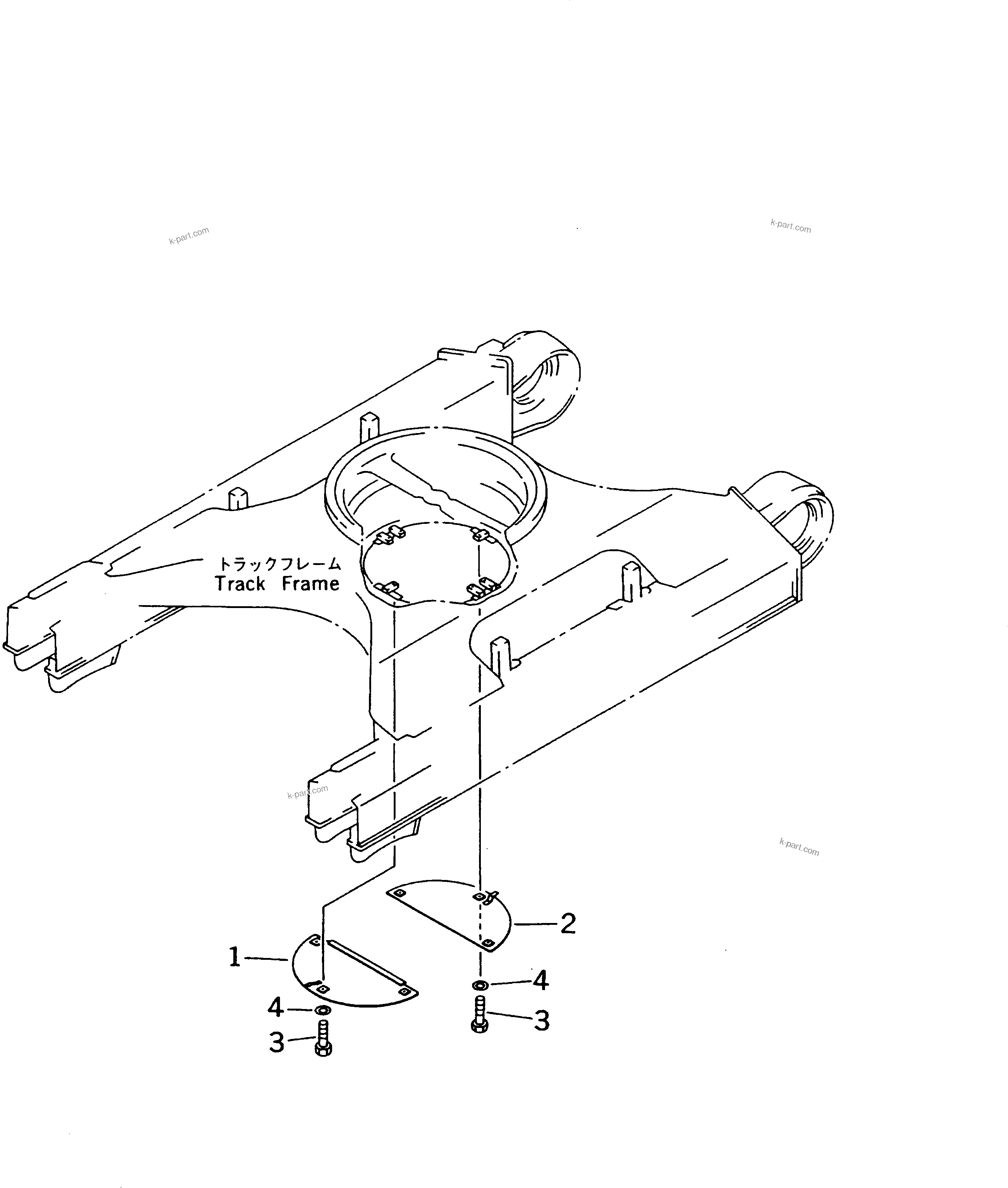 Komatsu parts book diagram for PC290LC-6K S/N K30001-UP: UNDER COVER (FOR TRACK FRAME)