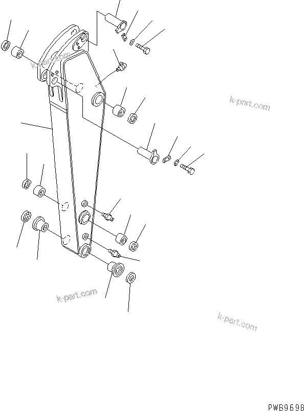 Komatsu parts book diagram for PC290LC-6K S/N K30001-UP: ARM (2.0M)