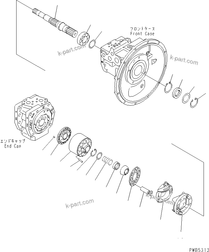 Komatsu parts book diagram for PC290LC-6K S/N K30001-UP: MAIN PUMP (3/10)