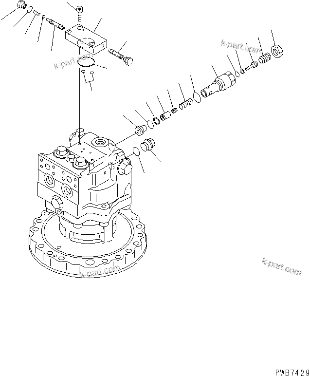 Komatsu parts book diagram for PC290LC-6K S/N K30001-UP: SWING MOTOR (3/3)
