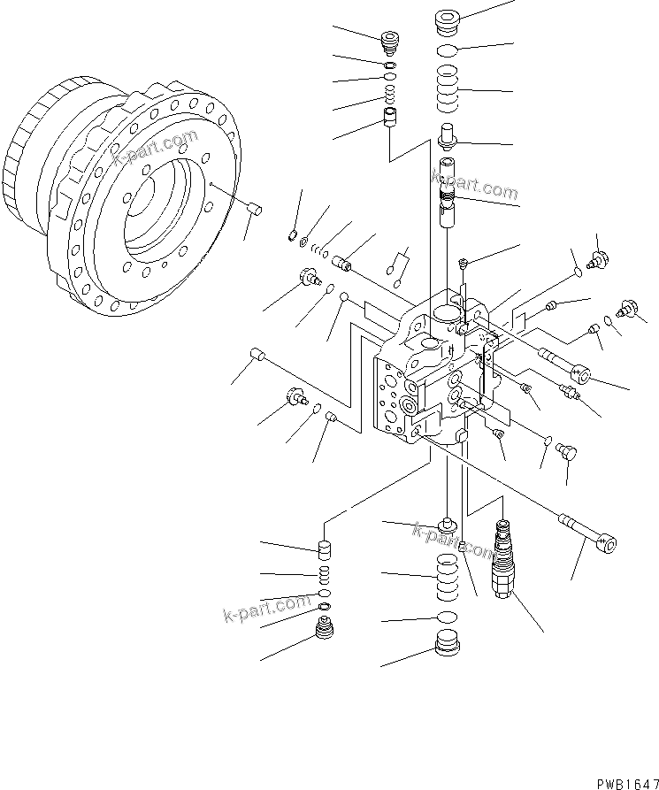 Komatsu parts book diagram for PC290LC-6K S/N K30001-UP: TRAVEL MOTOR (2/3)