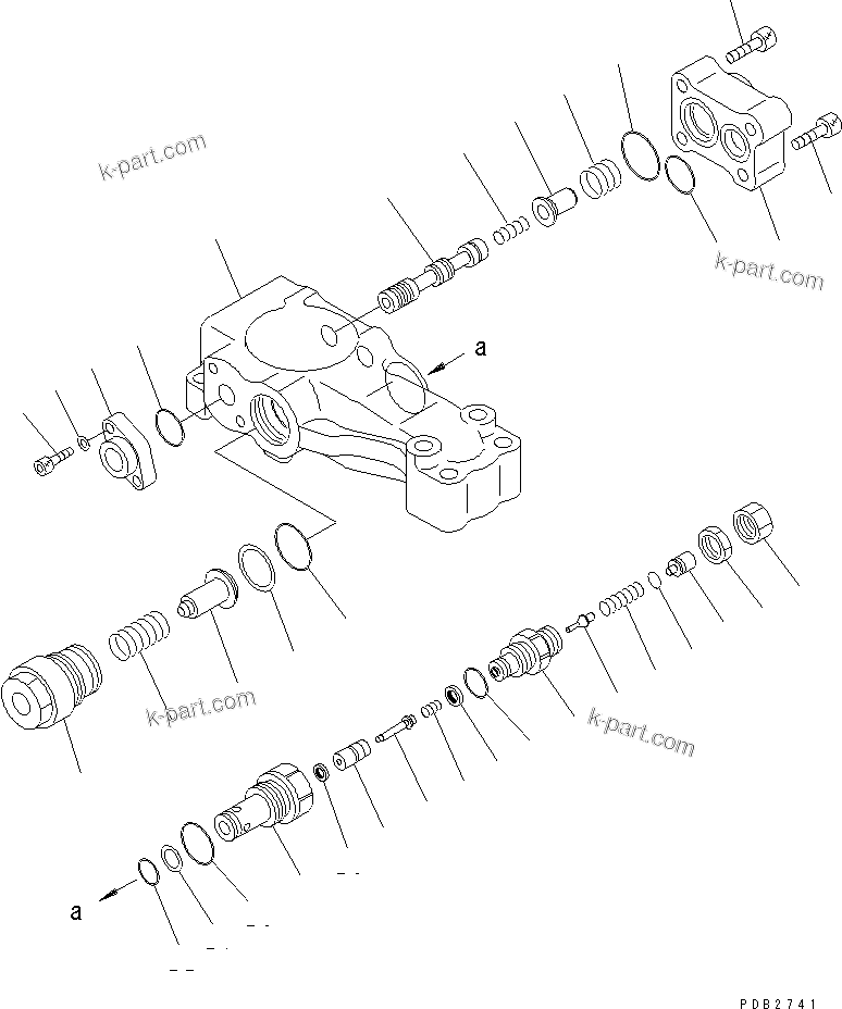 Komatsu parts book diagram for PC290LC-6K S/N K30001-UP: PILOT VALVE (DRIFT PRIVENTIVE) (FOR ARM)