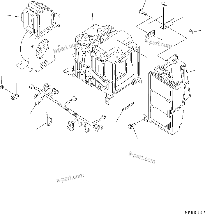Komatsu parts book diagram for PC290LC-6K S/N K30001-UP: UNIT ASS'Y (COOLING) (FOR AIR CONDITIONER)(#K30163-K34119)