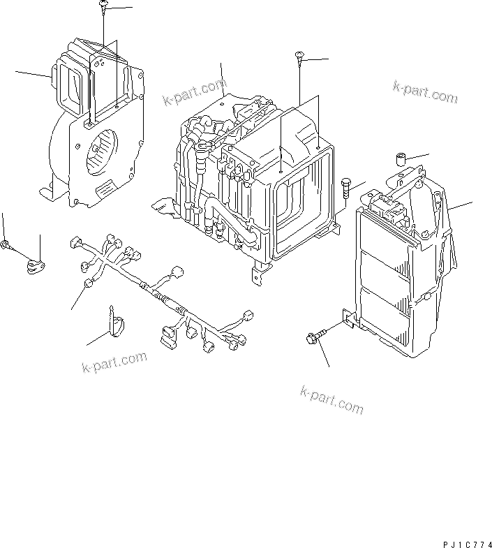 Komatsu parts book diagram for PC290LC-6K S/N K30001-UP: UNIT ASS'Y (COOLING) (FOR AIR CONDITIONER)(#K34120-)