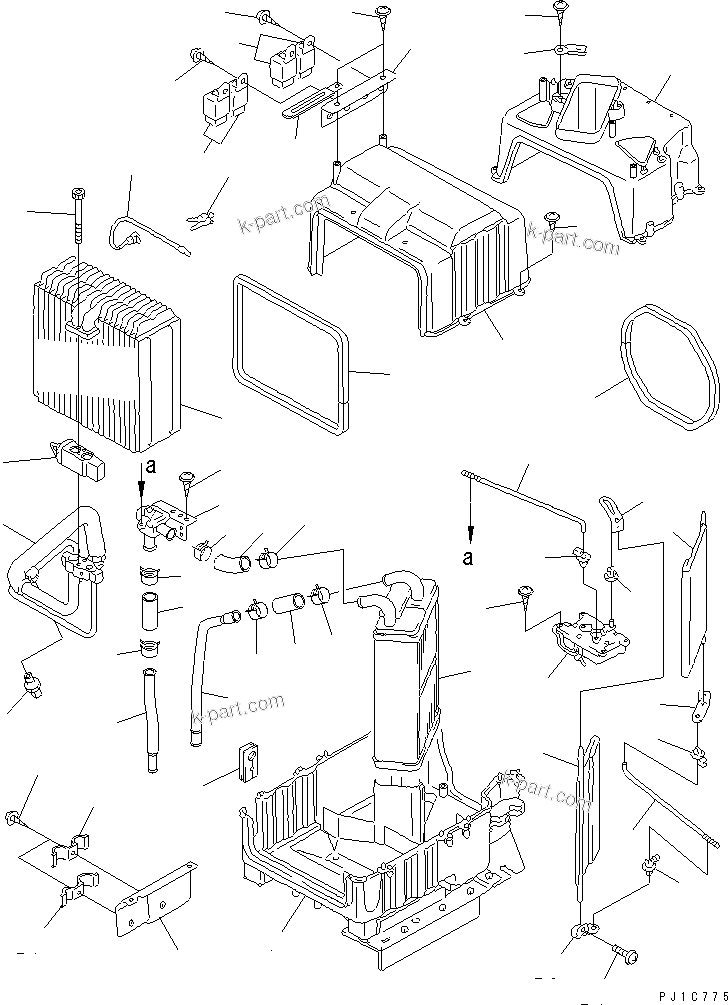 Komatsu parts book diagram for PC290LC-6K S/N K30001-UP: CORE UNIT ASS'Y (FOR AIR CONDITIONER)(#K34120-)