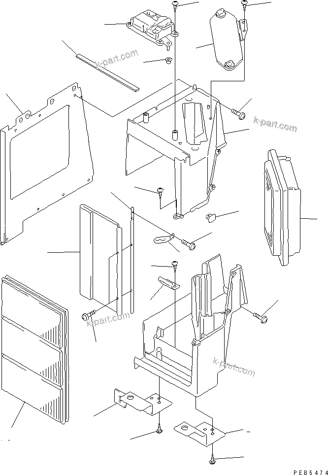 Komatsu parts book diagram for PC290LC-6K S/N K30001-UP: FILTER BOX ASS'Y (FOR AIR CONDITIONER)(#K30163-K34119)