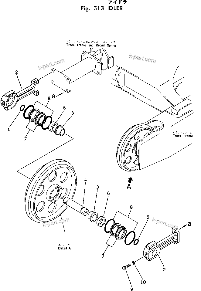 Komatsu parts book diagram for PC30-1 S/N 1001-UP: IDLER