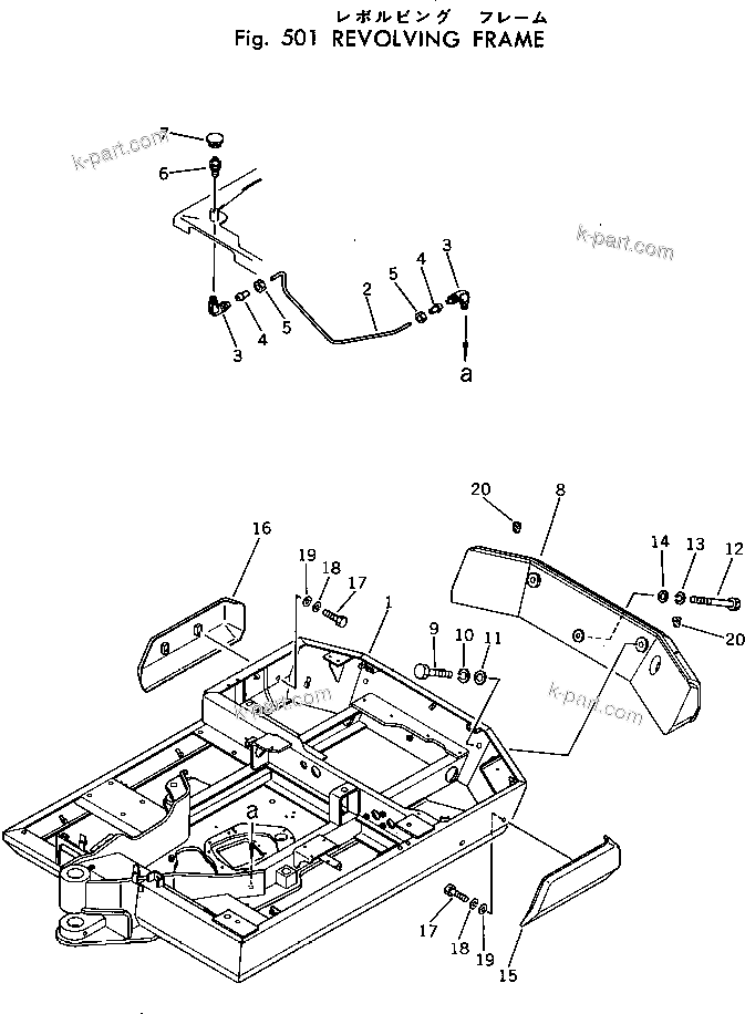 Komatsu parts book diagram for PC30-1 S/N 1001-UP: REVOLVING FRAME