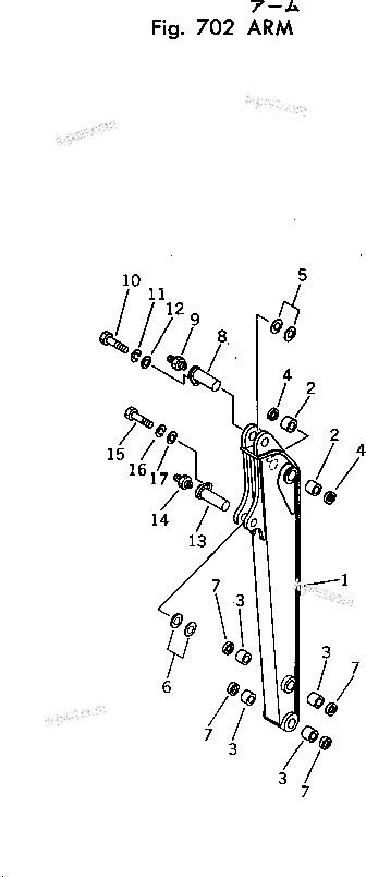 Komatsu parts book diagram for PC30-1 S/N 1001-UP: ARM