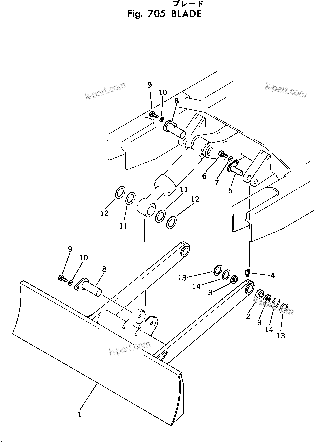 Komatsu parts book diagram for PC30-1 S/N 1001-UP: BLADE