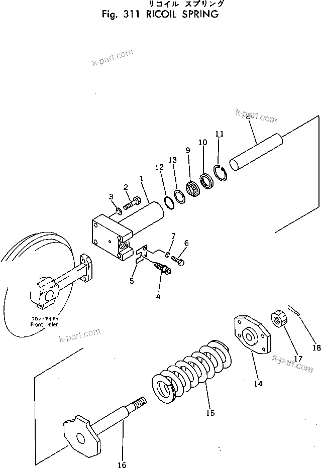Komatsu parts book diagram for PC30-3 S/N 2601-UP: RECOIL SPRING