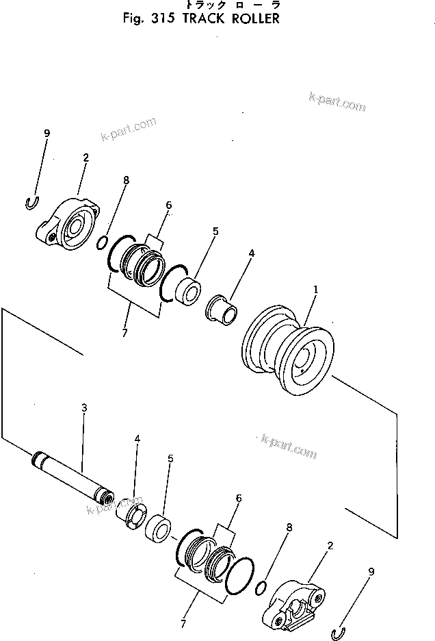 Komatsu parts book diagram for PC30-3 S/N 2601-UP: TRACK ROLLER
