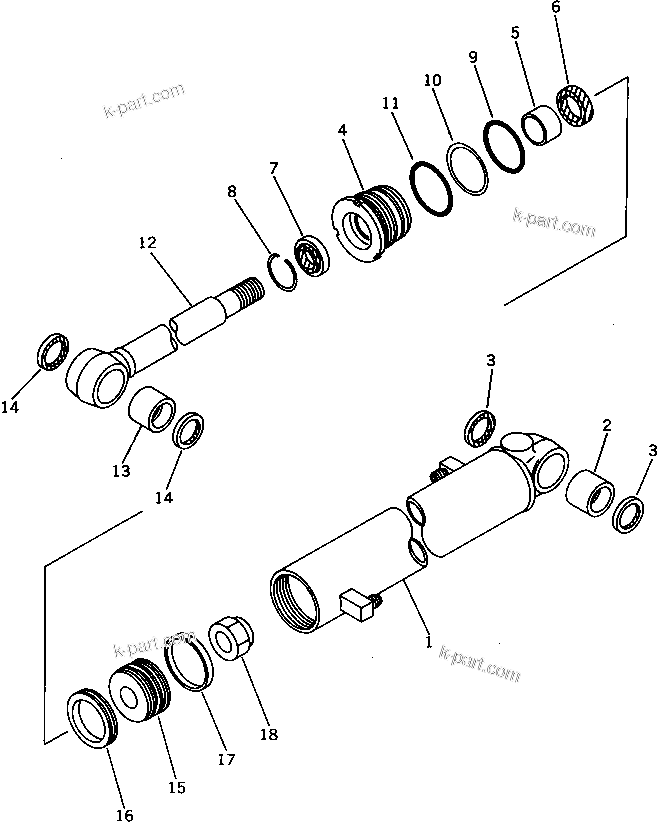 Komatsu parts book diagram for PC30-6 S/N 10001-UP: ARM CYLINDER
