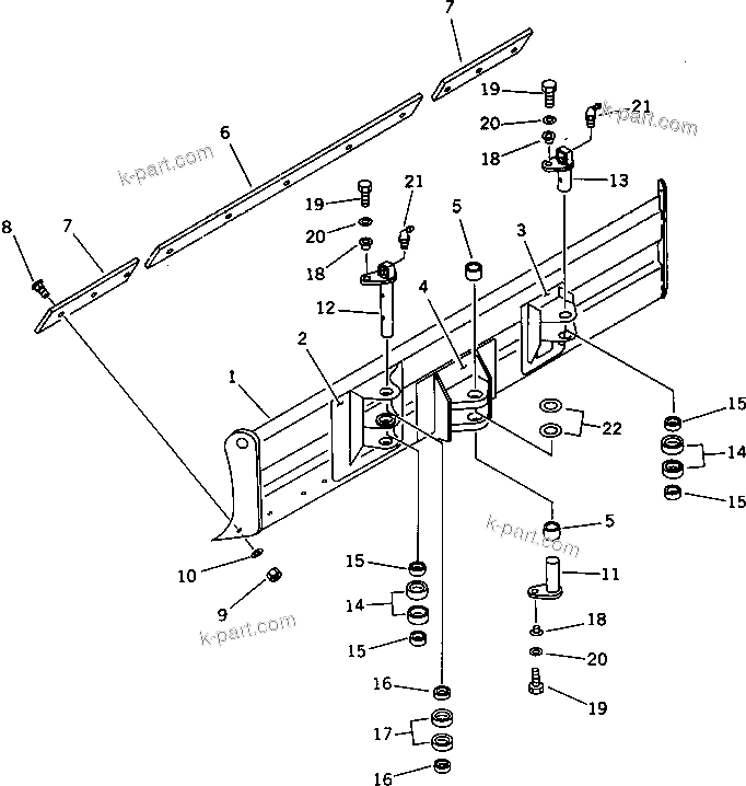 Komatsu parts book diagram for PC30-6 S/N 10001-UP: BLADE (FOR POWER TILT MECHANICAL ANGLE DOZER)(#13025-)